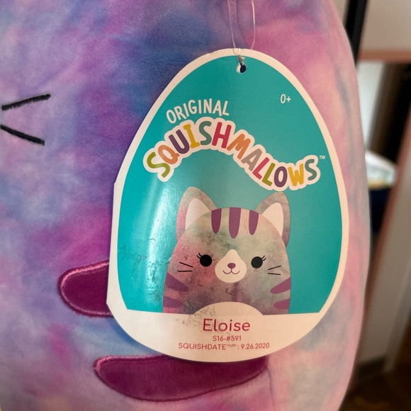 OG 2020 Eloise the pink and purple cat squishmallow NWT 16in - Picture 5 of 5